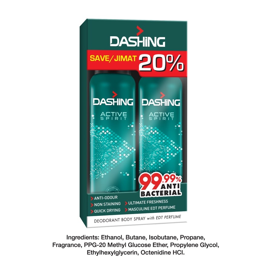 Deodorant Spray Perfume Active Spirit 2x125ml image