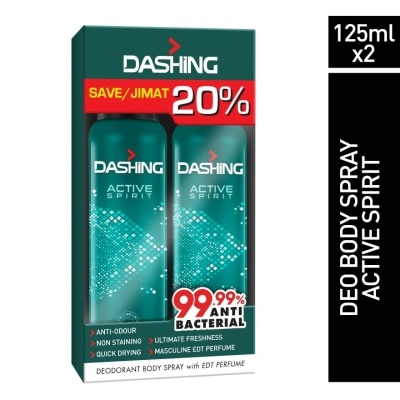 DASHING Deodorant Spray Perfume Active Spirit 2x125ml