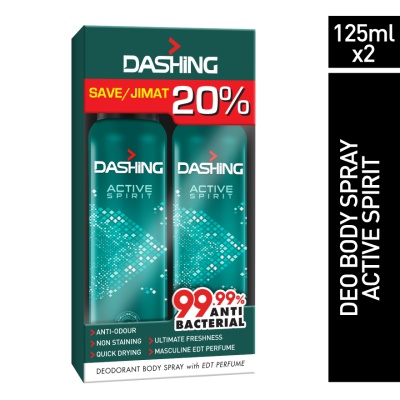 DASHING - Deodorant Spray Perfume Active Spirit 2x125ml image