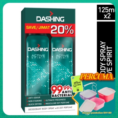 DASHING - DASHING DEO SPRAY ACTIVE SPIRIT 125MLX2 (TP)