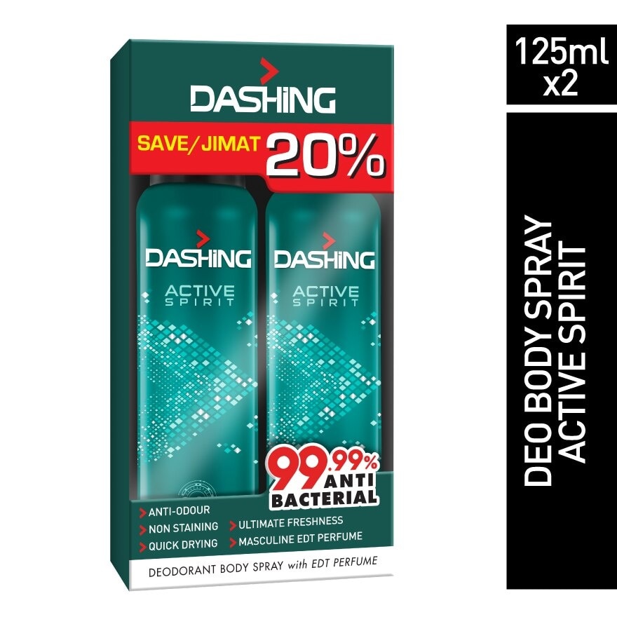 Deodorant Spray Perfume Active Spirit 2x125ml