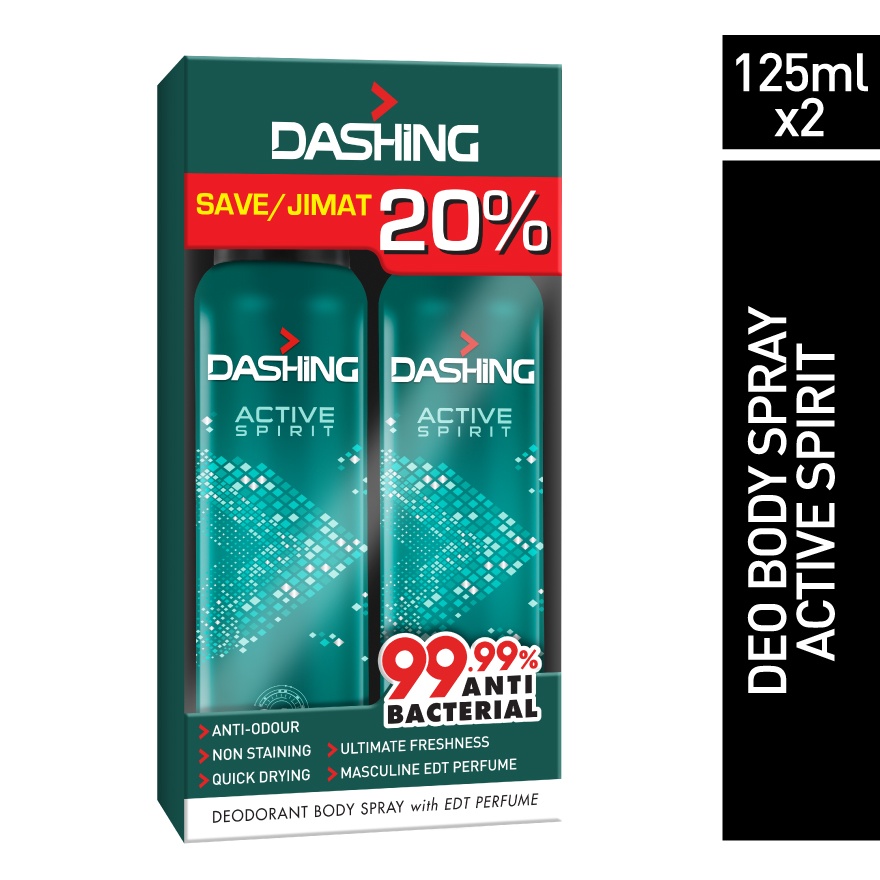 Deodorant Spray Perfume Active Spirit 2x125ml image