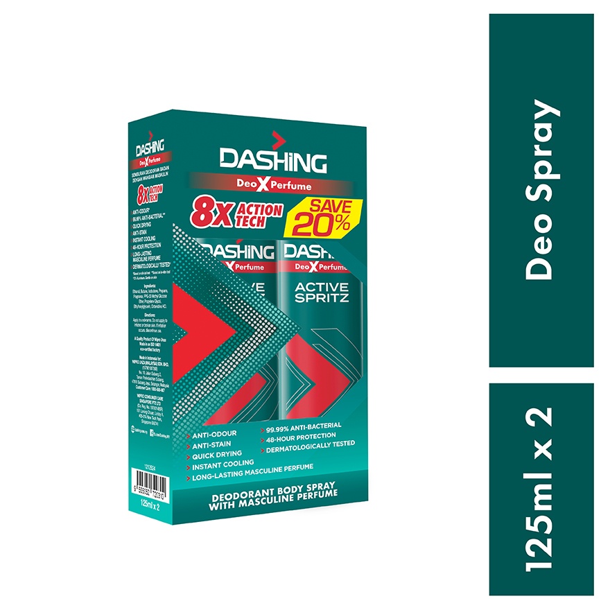 Deodorant Spray Perfume Active Spirit 2x125ml image