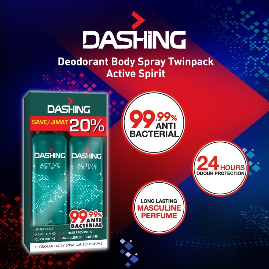 Deodorant Spray Perfume Active Spirit 2x125ml image