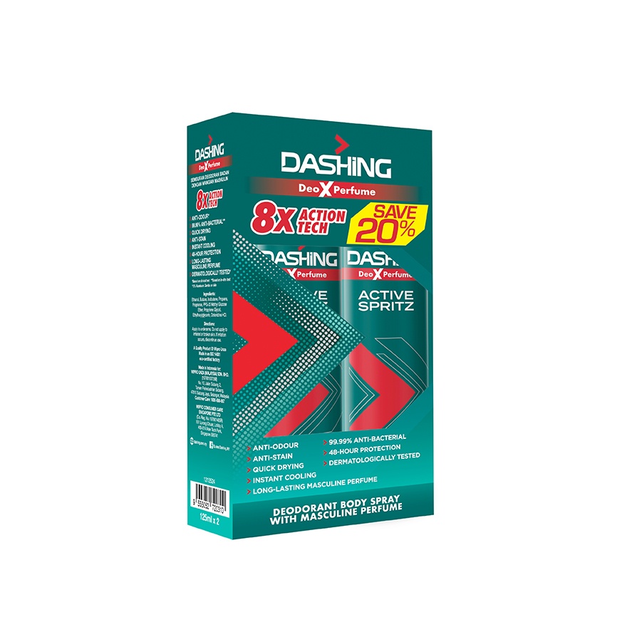 Deodorant Spray Perfume Active Spirit 2x125ml image
