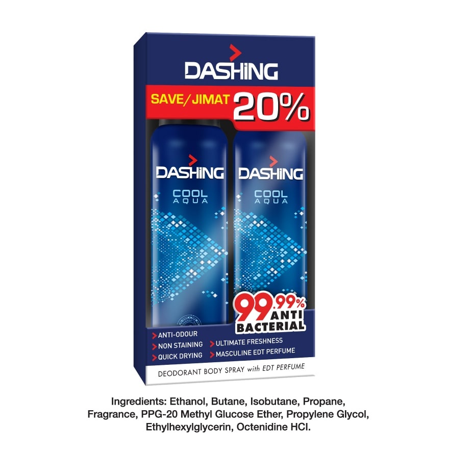Deodorant Spray Perfume Cool Aqua 2x125ml image