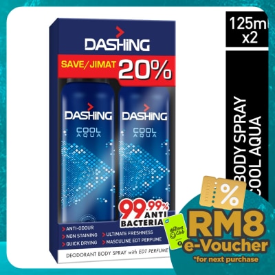 DASHING Deodorant Spray Perfume Cool Aqua 2x125ml
