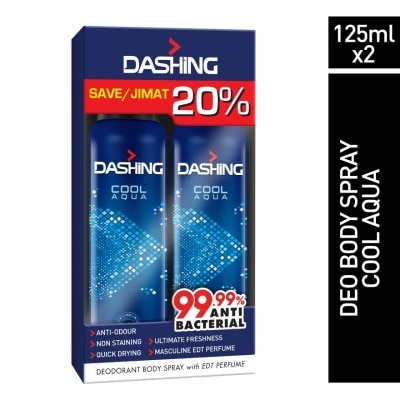 DASHING Deodorant Spray Perfume Cool Aqua 2x125ml