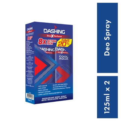 DASHING Deodorant Spray Perfume Cool Aqua 2x125ml image