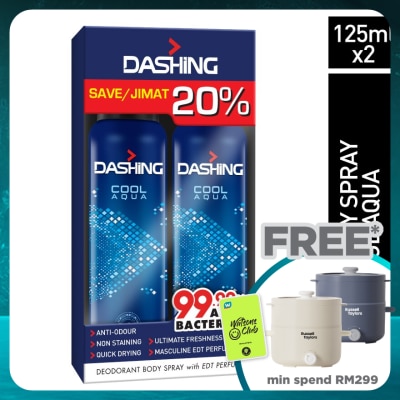 DASHING Deodorant Spray Perfume Cool Aqua 2x125ml