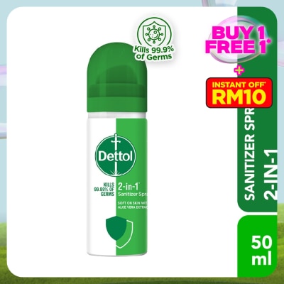 DETTOL Sanitizer Spray 2-in-1 Aloe Vera 50ml