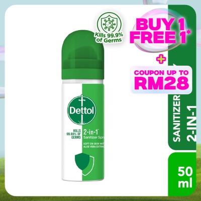 DETTOL Sanitizer Spray 2-in-1 Aloe Vera 50ml