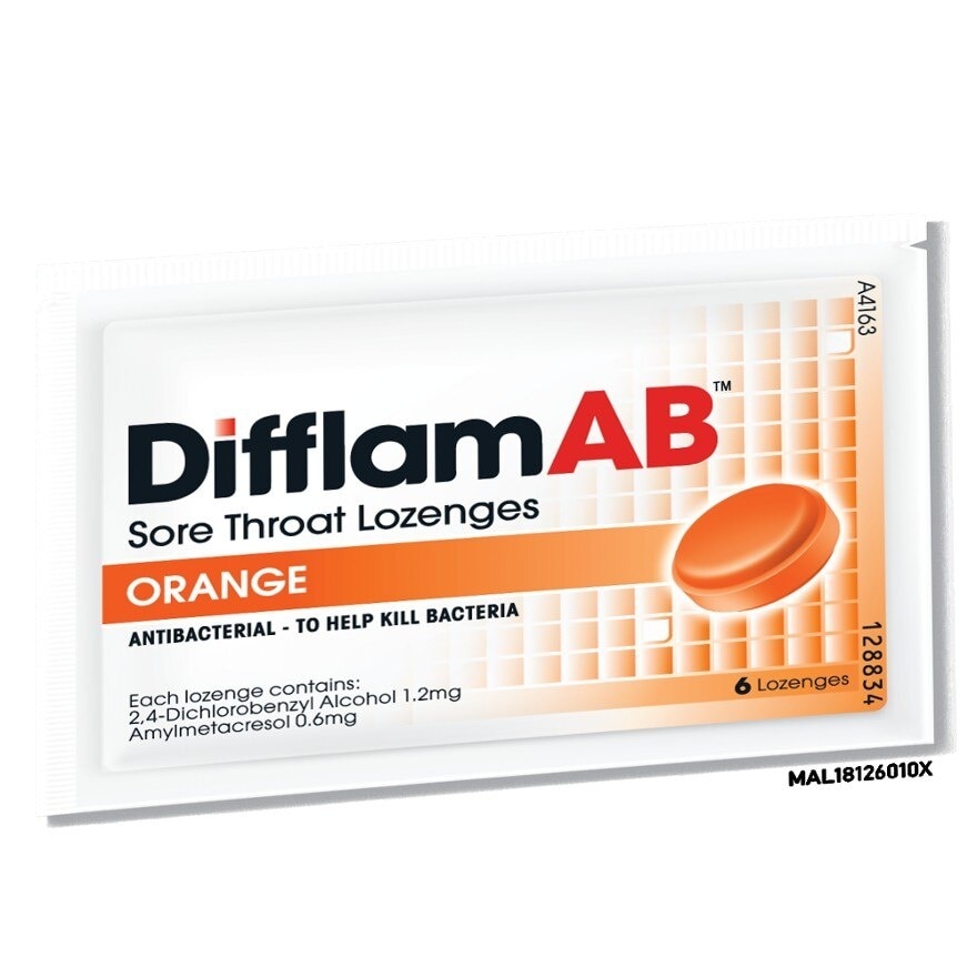 AB Sore Throat Lozenges Orange 6's