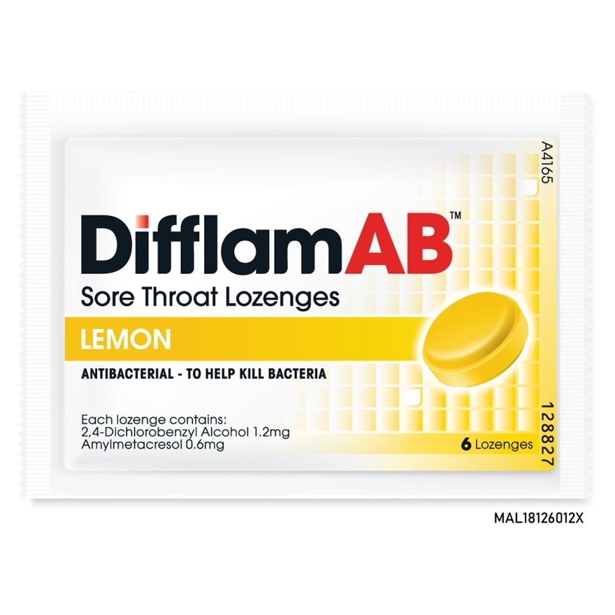 AB Sore Throat Lozenges Lemon 6's