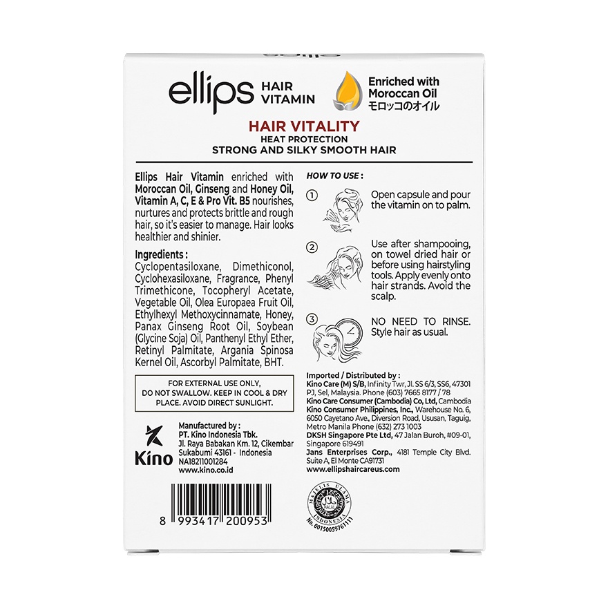 Hair Vitamin With Ginseng & Honey Oil 2 x 6's image