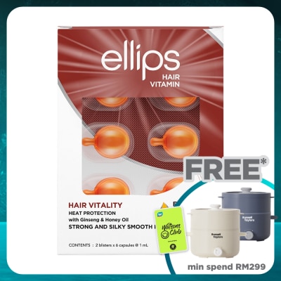 ELLIPS Hair Vitamin With Ginseng & Honey Oil 2 x 6's
