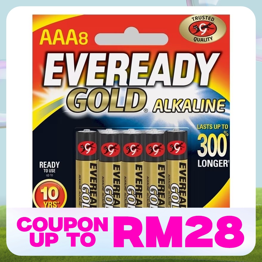 Gold Alkaline Battery AAA 8pcs/pack