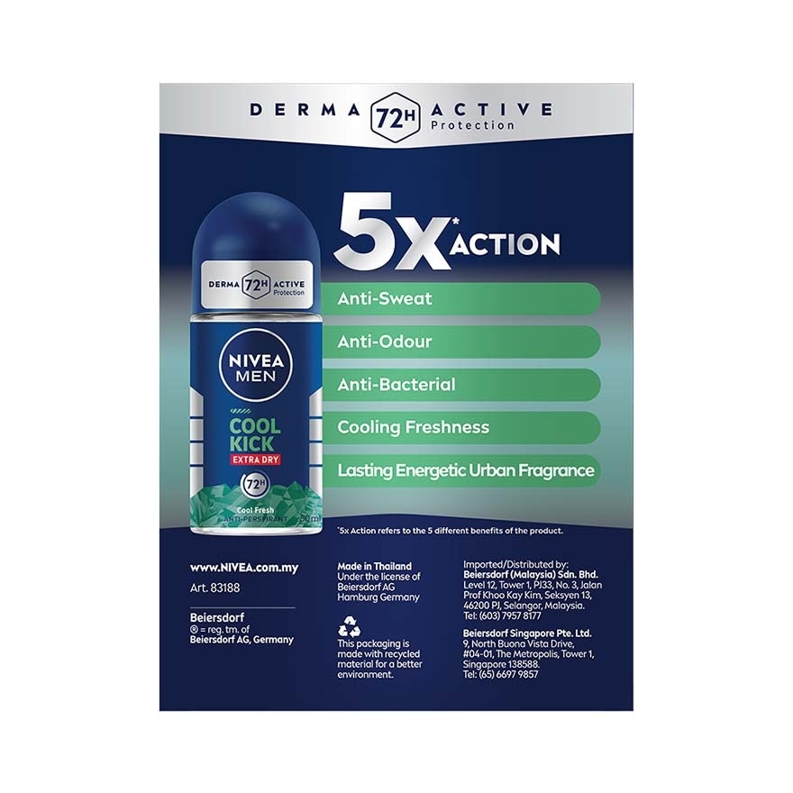 Deodorant Roll On Cool Kick Energy Fresh 2x50ml