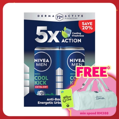 NIVEA FOR MEN Deodorant Roll On Cool Kick Energy Fresh 2x50ml
