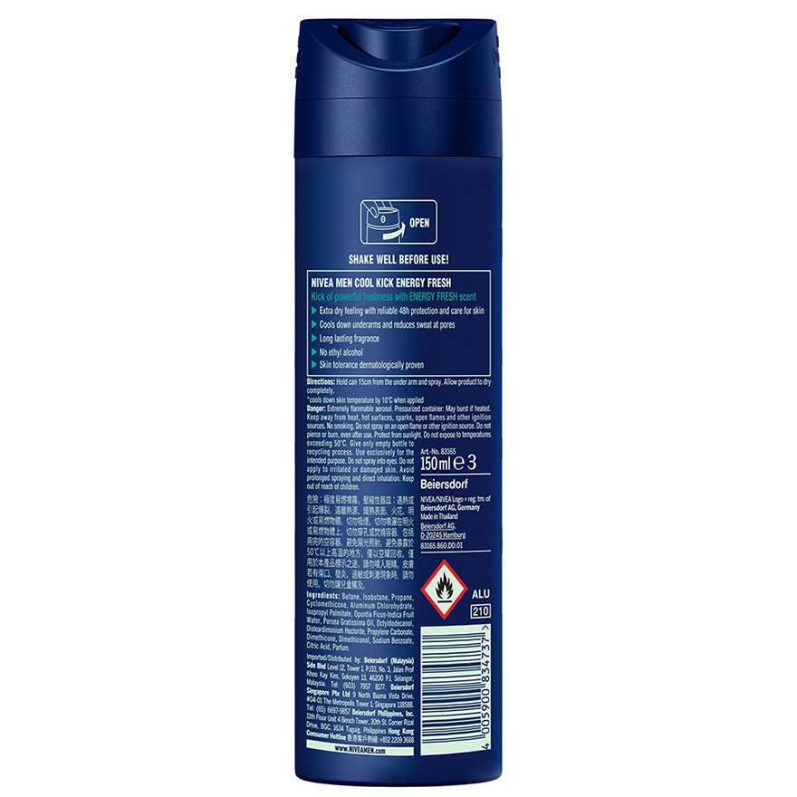 Deodorant Spray Cool Kick Energy Fresh 150ml image