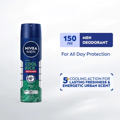 NIVEA FOR MEN - Deodorant Spray Cool Kick Energy Fresh 150ml