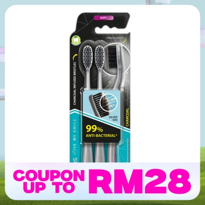 WATSONS Charcoal Toothbrush Soft 3's