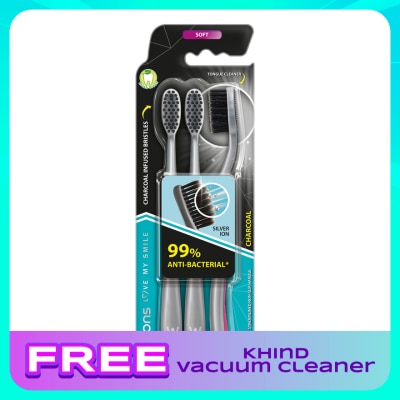 WATSONS Charcoal Toothbrush Soft 3's