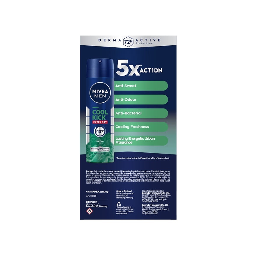 Deodorant Spray Cool Kick Energy Fresh 2x150ml