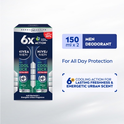 NIVEA FOR MEN Deodorant Spray Cool Kick Energy Fresh 2x150ml image