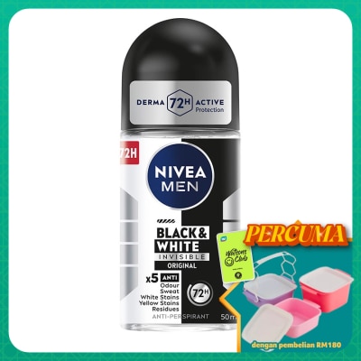 NIVEA FOR MEN - Deodorant Black & White Roll On 50ml