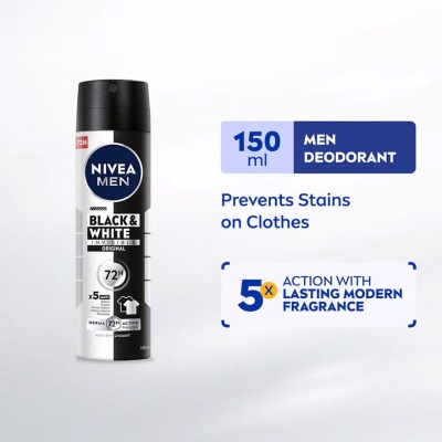 NIVEA FOR MEN - Deodorant Black & White Spray 150ml image