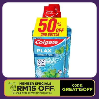 COLGATE Plax Peppermint Mouthwash 2x750ml Valuepack