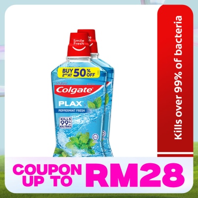 COLGATE Colgate Plax Peppermint Mouthwash Valuepack 750mlx2