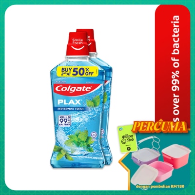COLGATE - Colgate Plax Peppermint Mouthwash Valuepack 750mlx2
