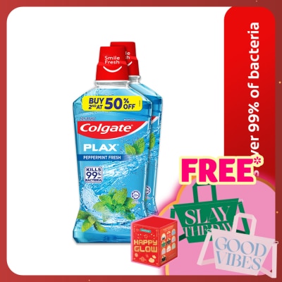 COLGATE Colgate Plax Peppermint Mouthwash Valuepack 750mlx2
