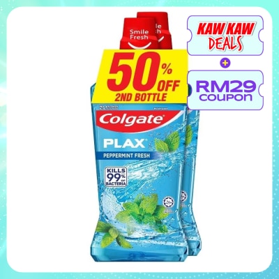 COLGATE Plax Peppermint Mouthwash 2x750ml Valuepack