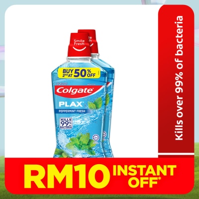 COLGATE Colgate Plax Peppermint Mouthwash Valuepack 750mlx2