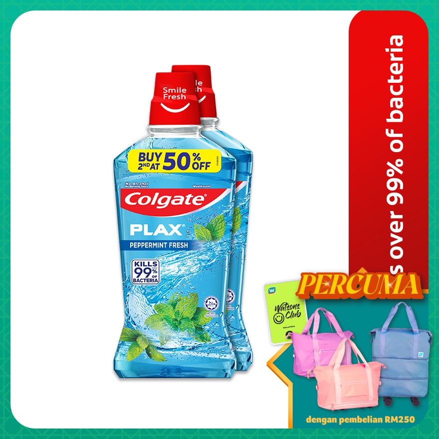 Colgate Plax Peppermint Mouthwash Valuepack 750mlx2