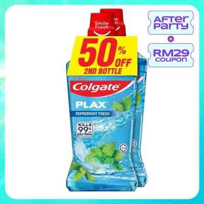 COLGATE Plax Peppermint Mouthwash 2x750ml Valuepack