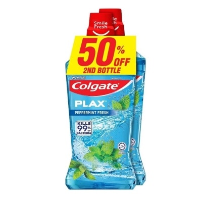 COLGATE Plax Peppermint Mouthwash 2x750ml Valuepack