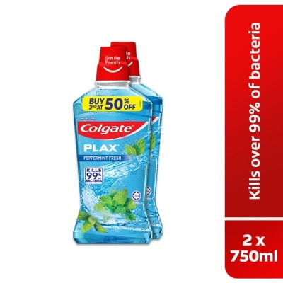 COLGATE Colgate Plax Peppermint Mouthwash Valuepack 750mlx2