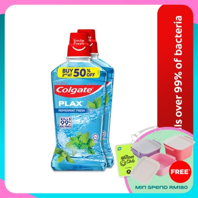 COLGATE Colgate Plax Peppermint Mouthwash Valuepack 750mlx2
