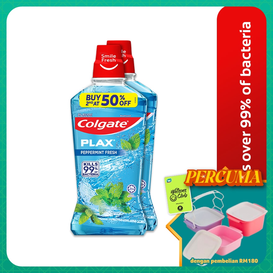 Colgate Plax Peppermint Mouthwash Valuepack 750mlx2