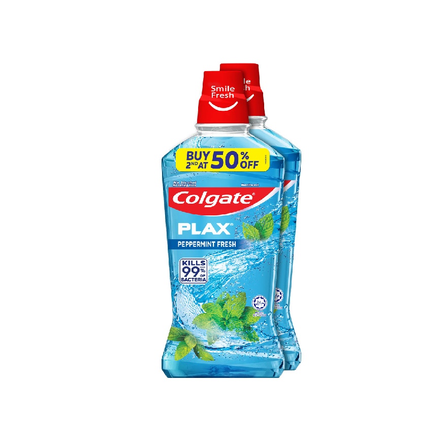 Colgate Plax Peppermint Mouthwash Valuepack 750mlx2 image