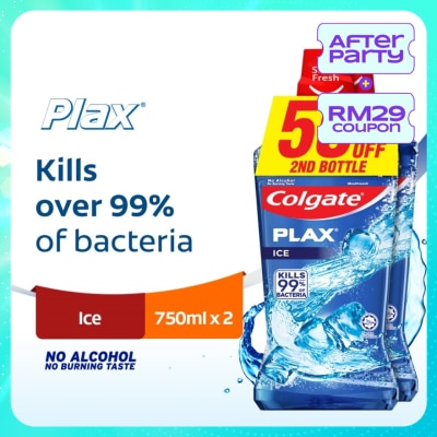 COLGATE Plax Ice Mouthwash 2x750ml Valuepack