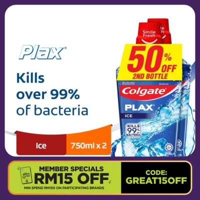 COLGATE Plax Ice Mouthwash 2x750ml Valuepack