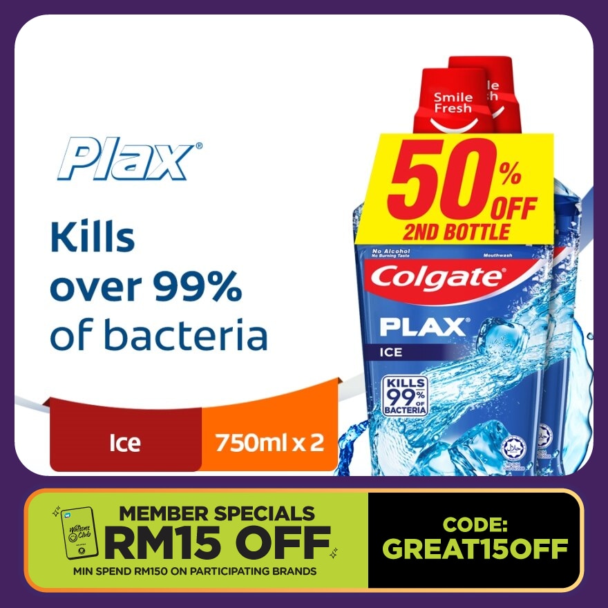 Plax Ice Mouthwash 2x750ml Valuepack