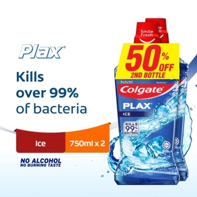 COLGATE Plax Ice Mouthwash 2x750ml Valuepack