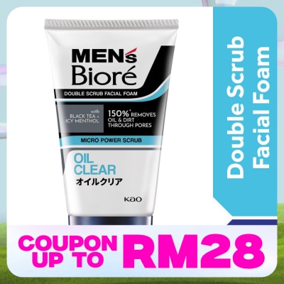 MEN'S BIORE Men'S  Double Scrub Oil Clear 100g Face Wash