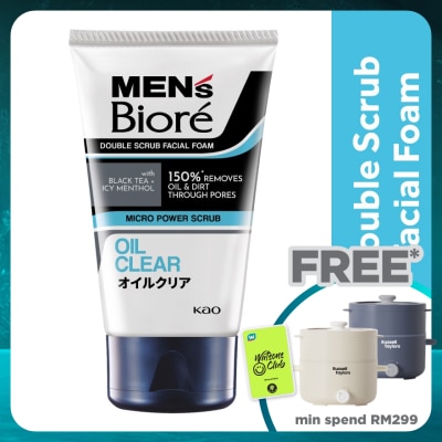 MEN'S BIORE Men'S  Double Scrub Oil Clear 100g Face Wash